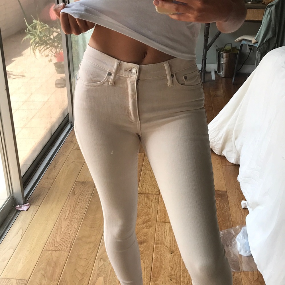 Gap high waisted skinny jeans in pale pink